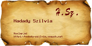 Hadady Szilvia névjegykártya